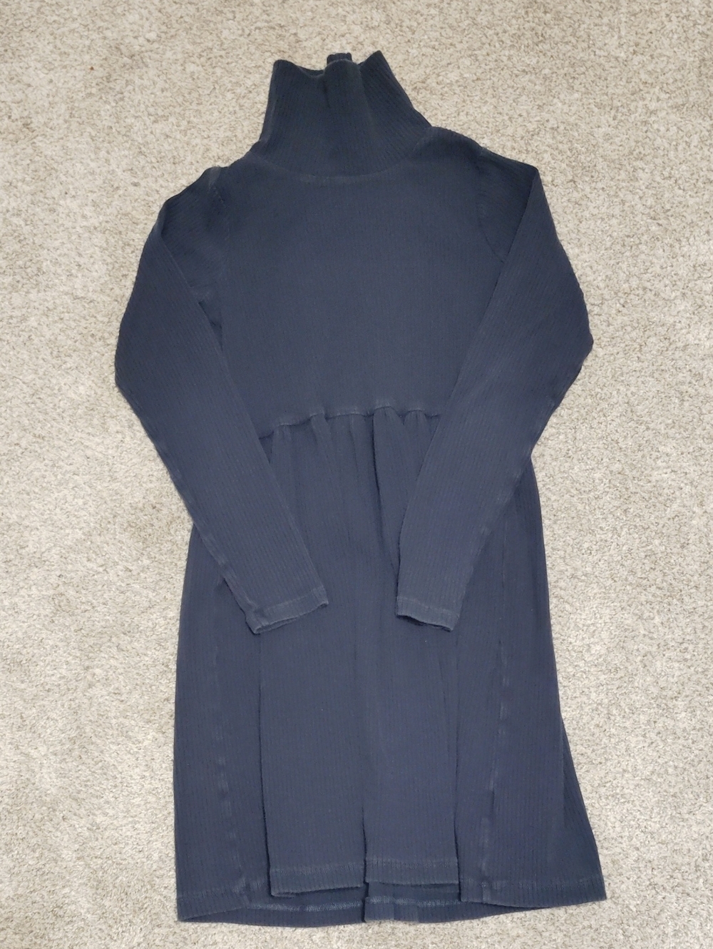 Crewcuts Navy Ribbed Turtleneck Dress
